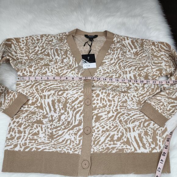 Cardigan New With Tags Simply Vera Vera Wang Large Button Up Pattern Sweater - Picture 6 of 8